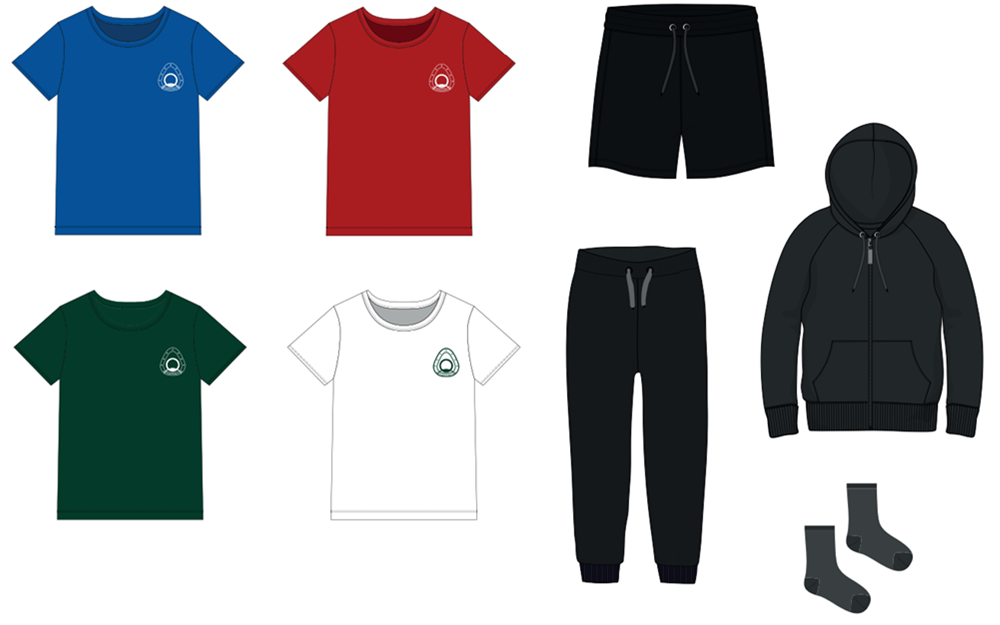 Francis Baily Primary School PE Kit Illustration of school PE kit